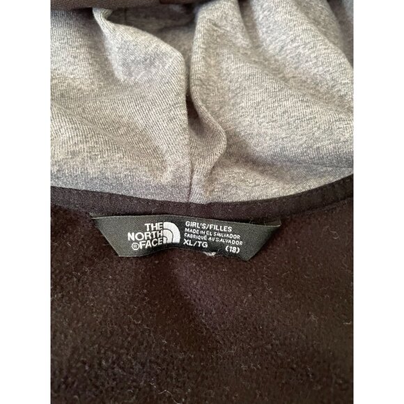 The North Face Girls YXL (14/16) Full-Zip Hoodie Sweatshirt – Black, Pink Logo - Picture 7 of 13